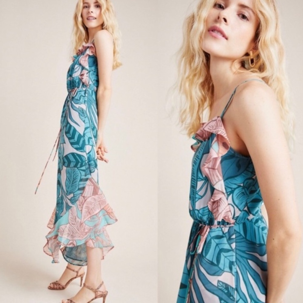 Farm Rio Ruffled Botanical Dress